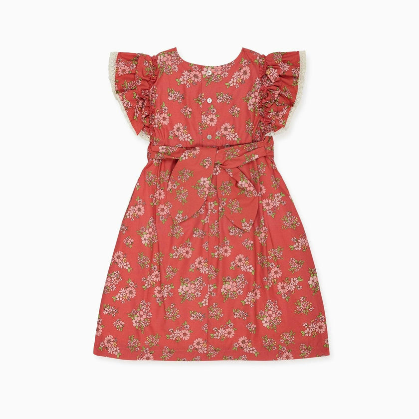 Red Floral Elsie Girl Empire Dress