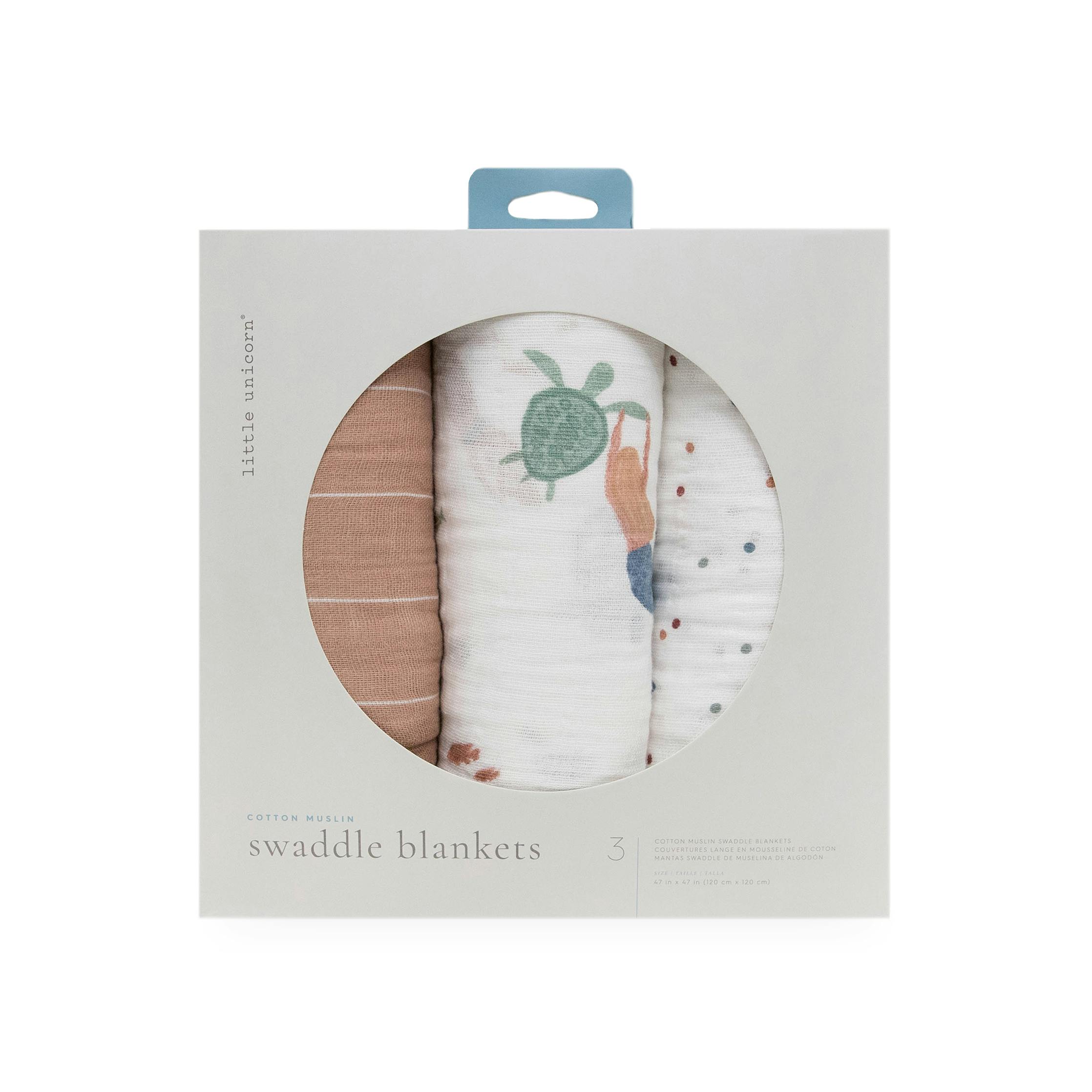 Cotton Muslin Swaddle Blanket 3 Pack - Mermaids