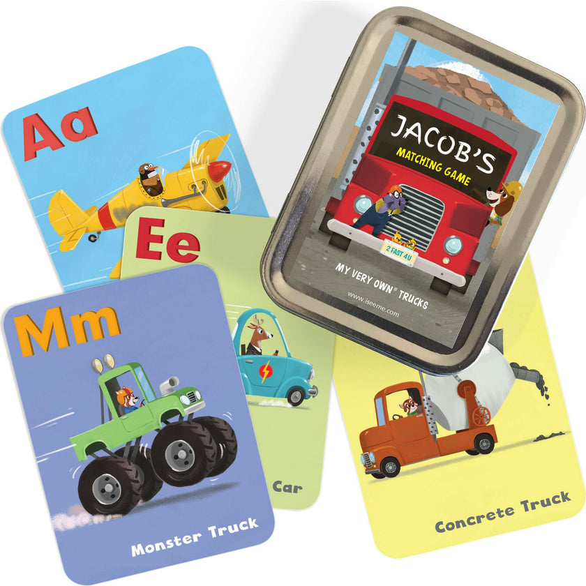 My Very Own Truck Personalized Book, 24 Piece Puzzle and Card Game Gift Set
