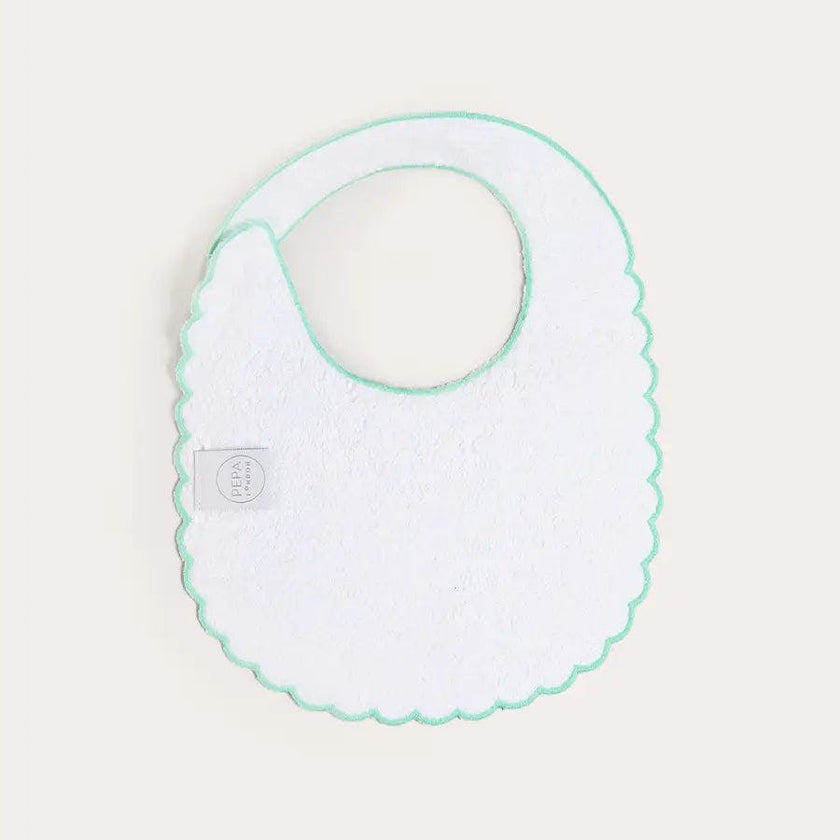 Wimbledon Stripe Scallop Edge Lined Bib