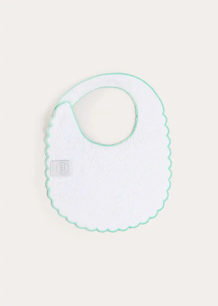 Wimbledon Stripe Scallop Edge Lined Bib