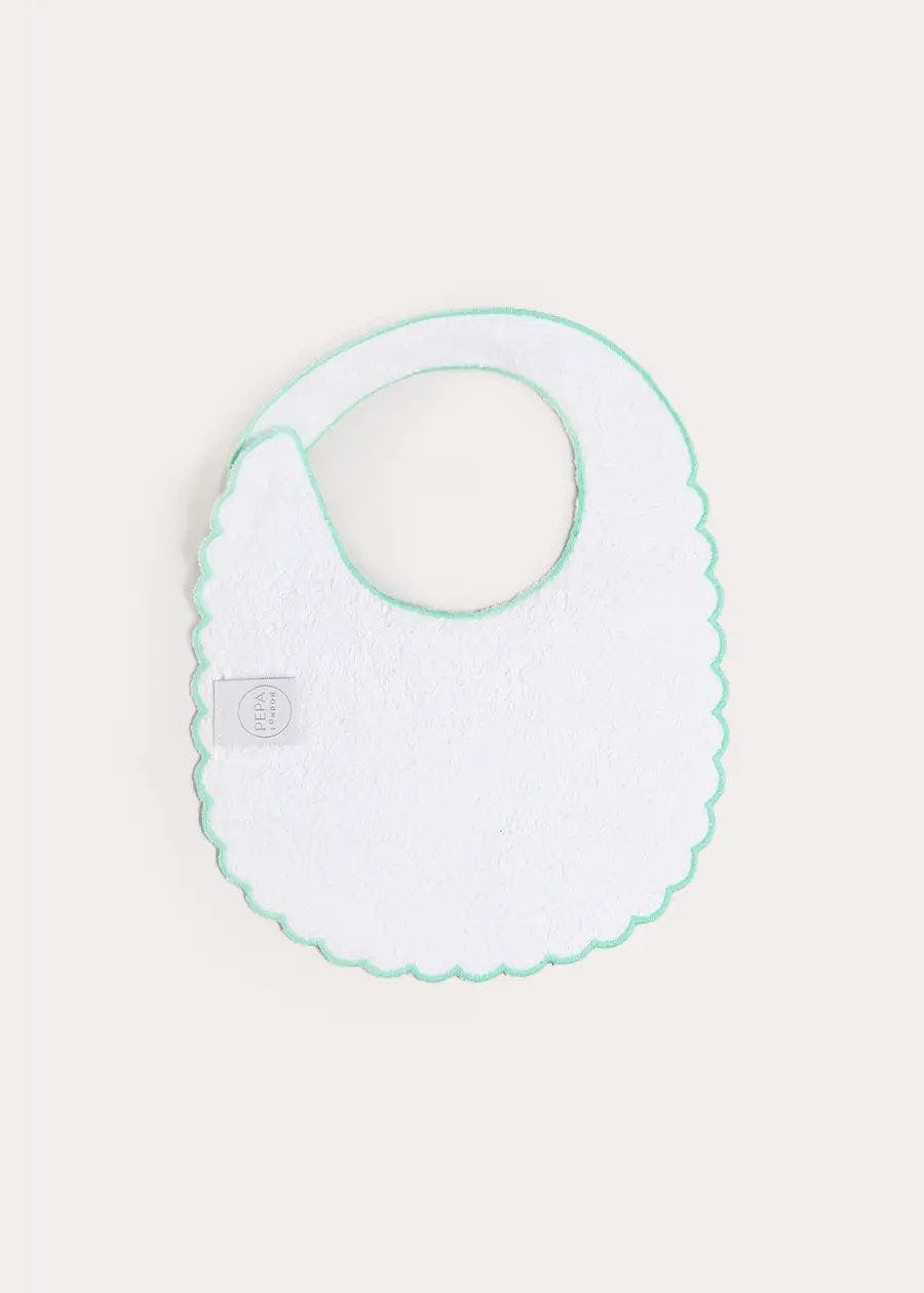 Wimbledon Stripe Scallop Edge Lined Bib