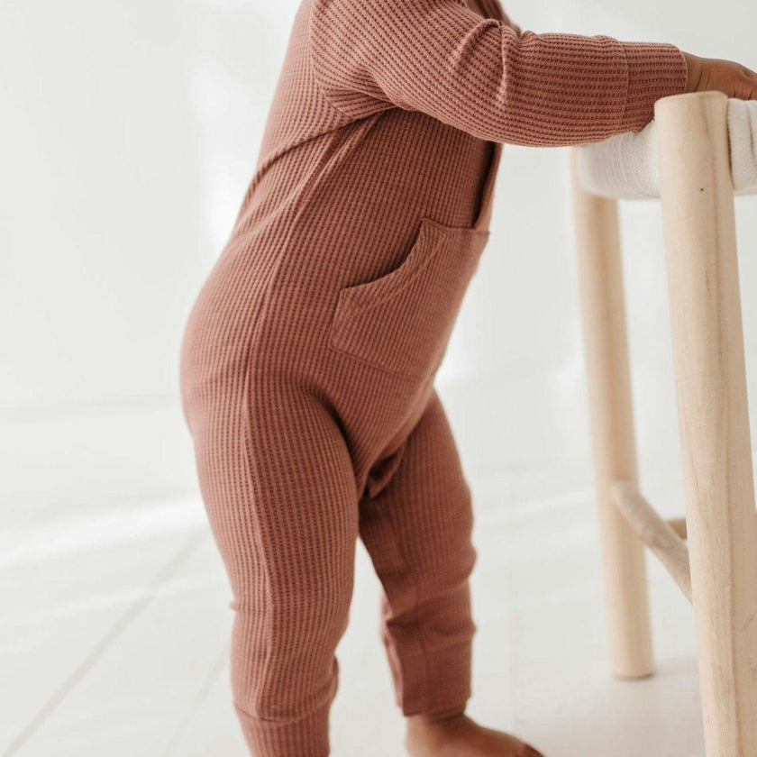 Waffle Romper Burlwood