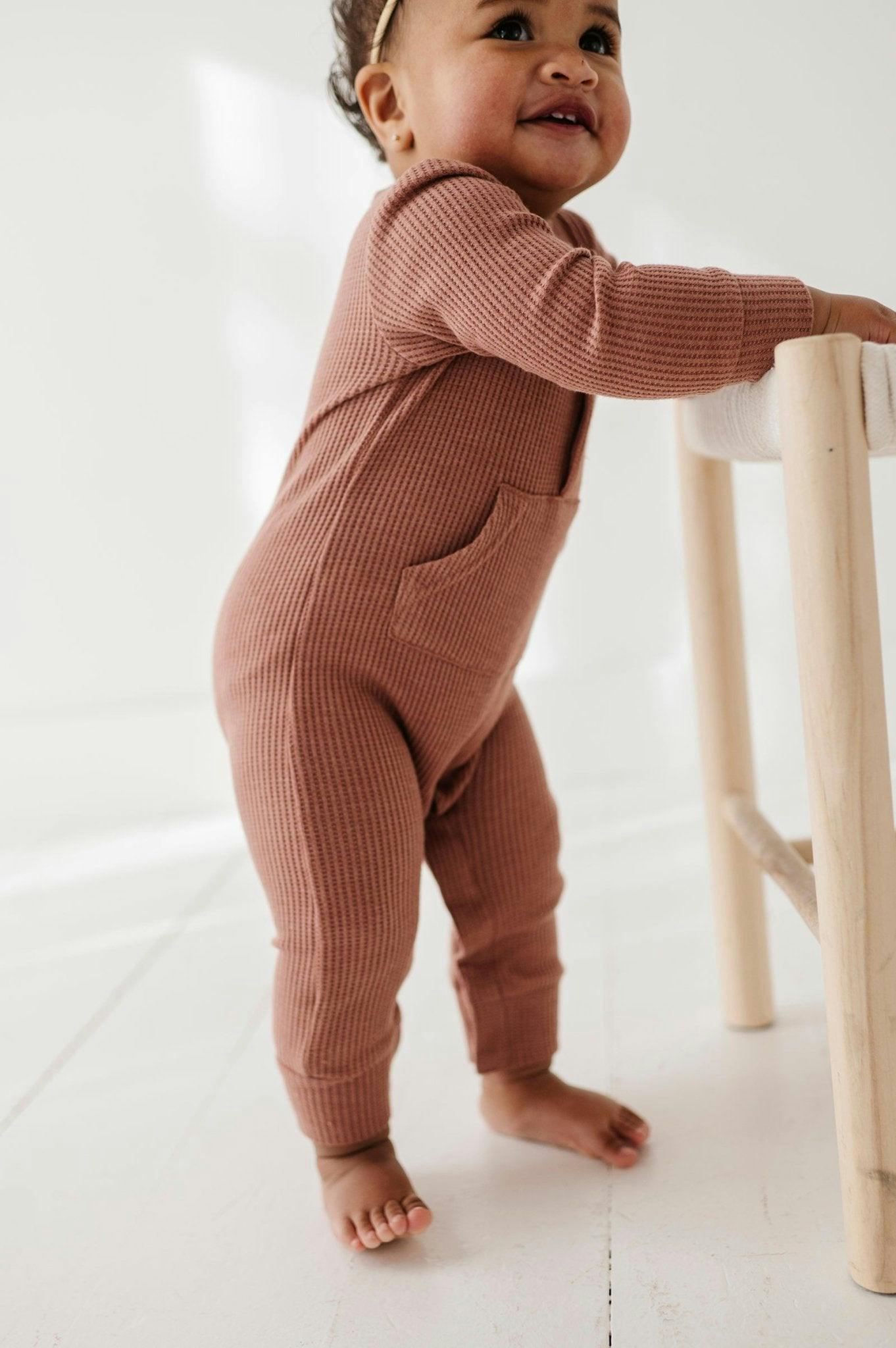 Waffle Romper Burlwood