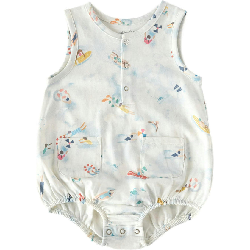 Print Sleeveless Billowy Fit One-Piece, Multi