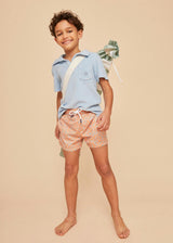 Orange Flowers Boys' Swim Shorts