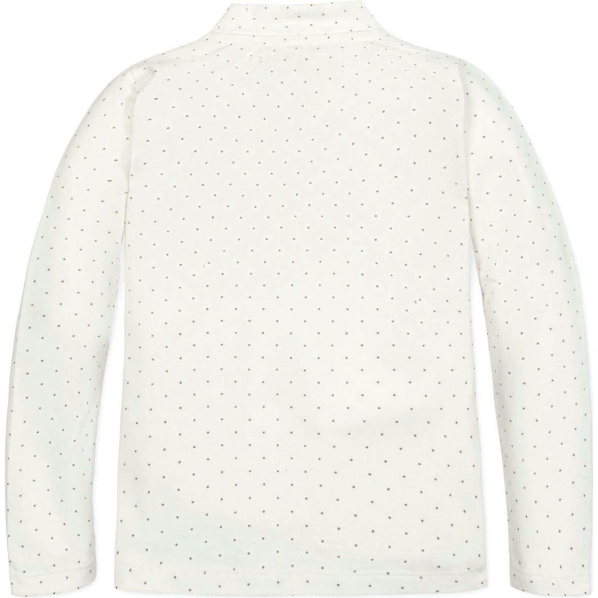 Organic Long Sleeve Mock Neck Knit Top, White