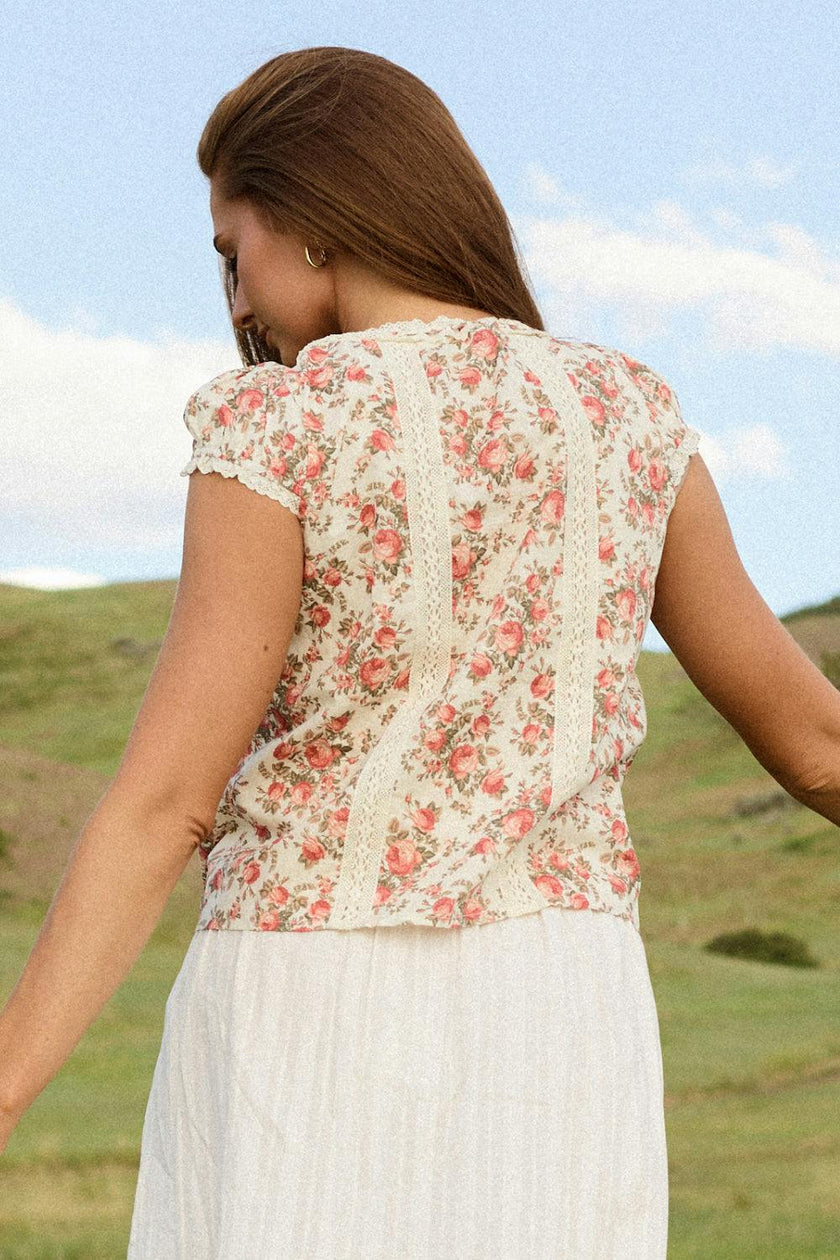 Palermo Top in Ivory Heritage Rose