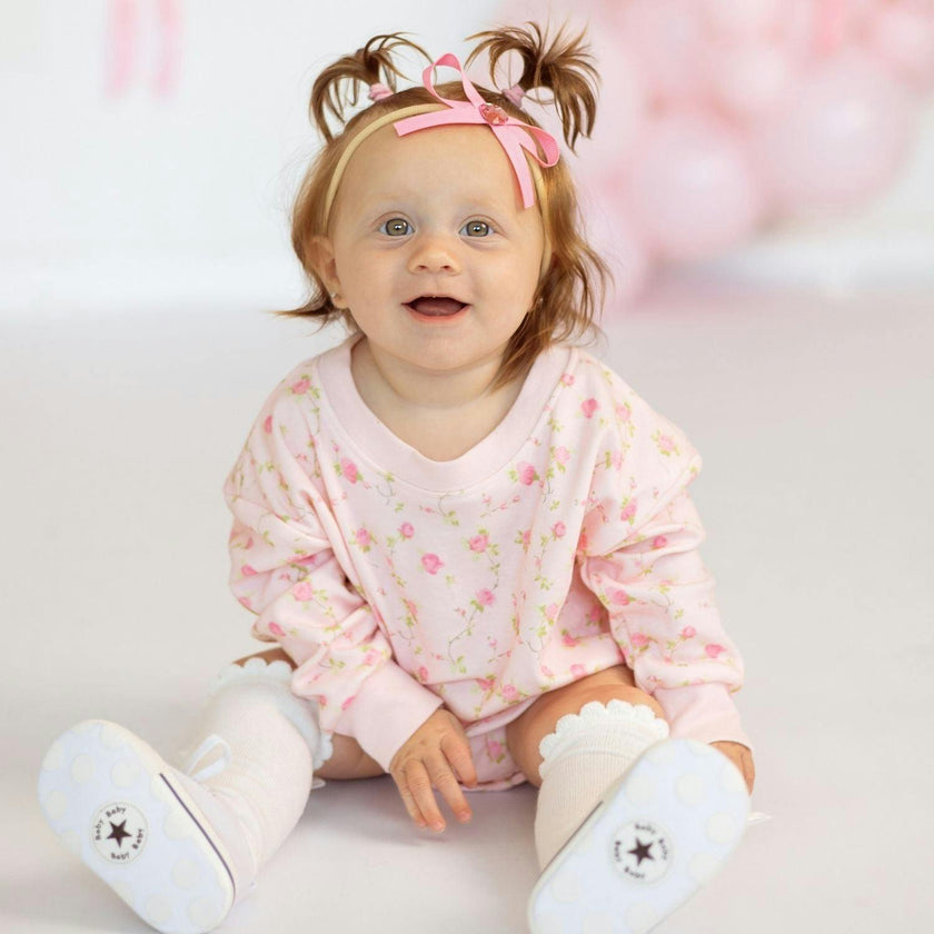 Dainty Heart Bow Baby Headband