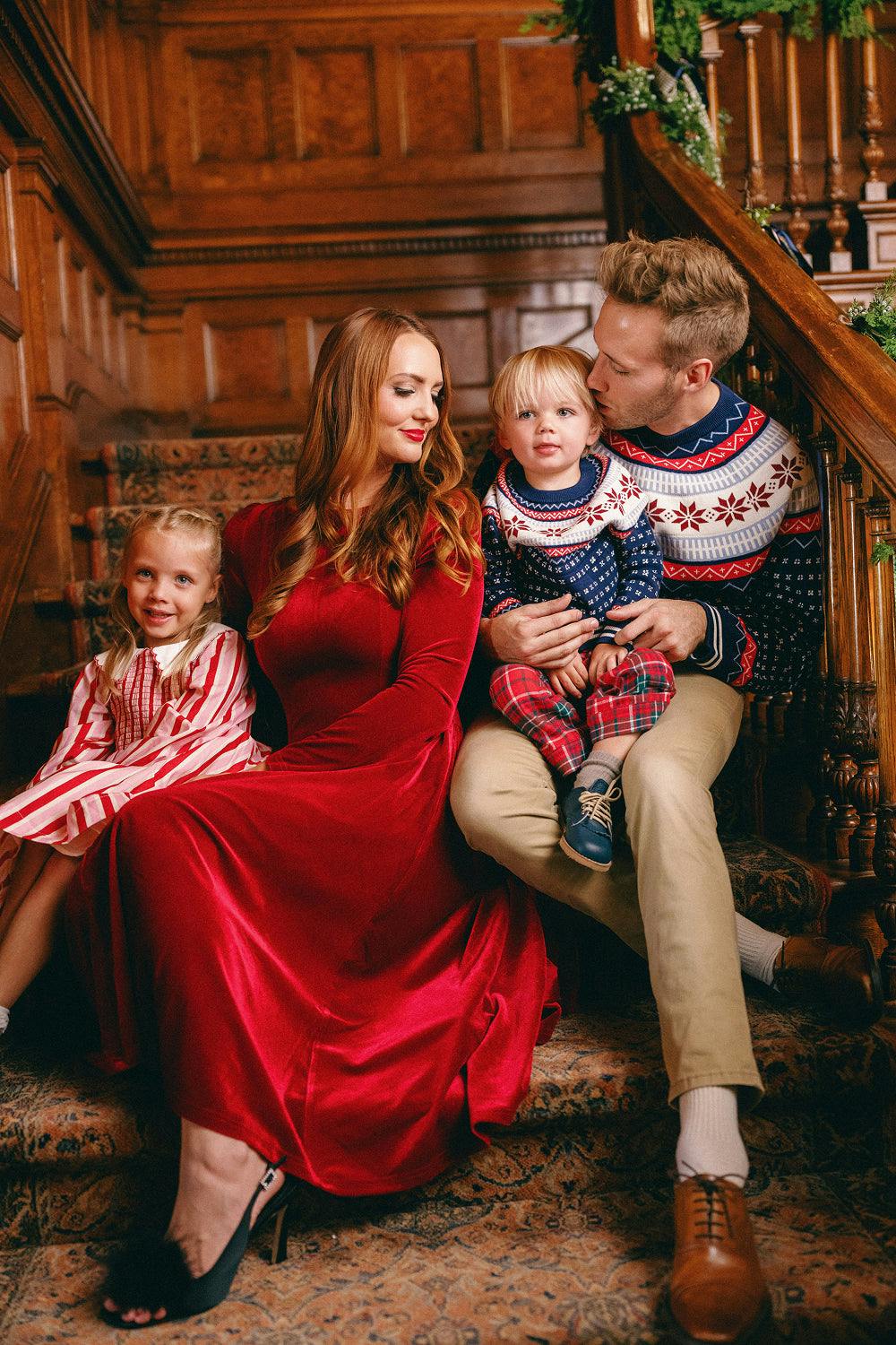 Vera June Dress in Poinsettia Velvet