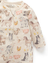 Printed Zip Growsuit Pack Farm Animals Print