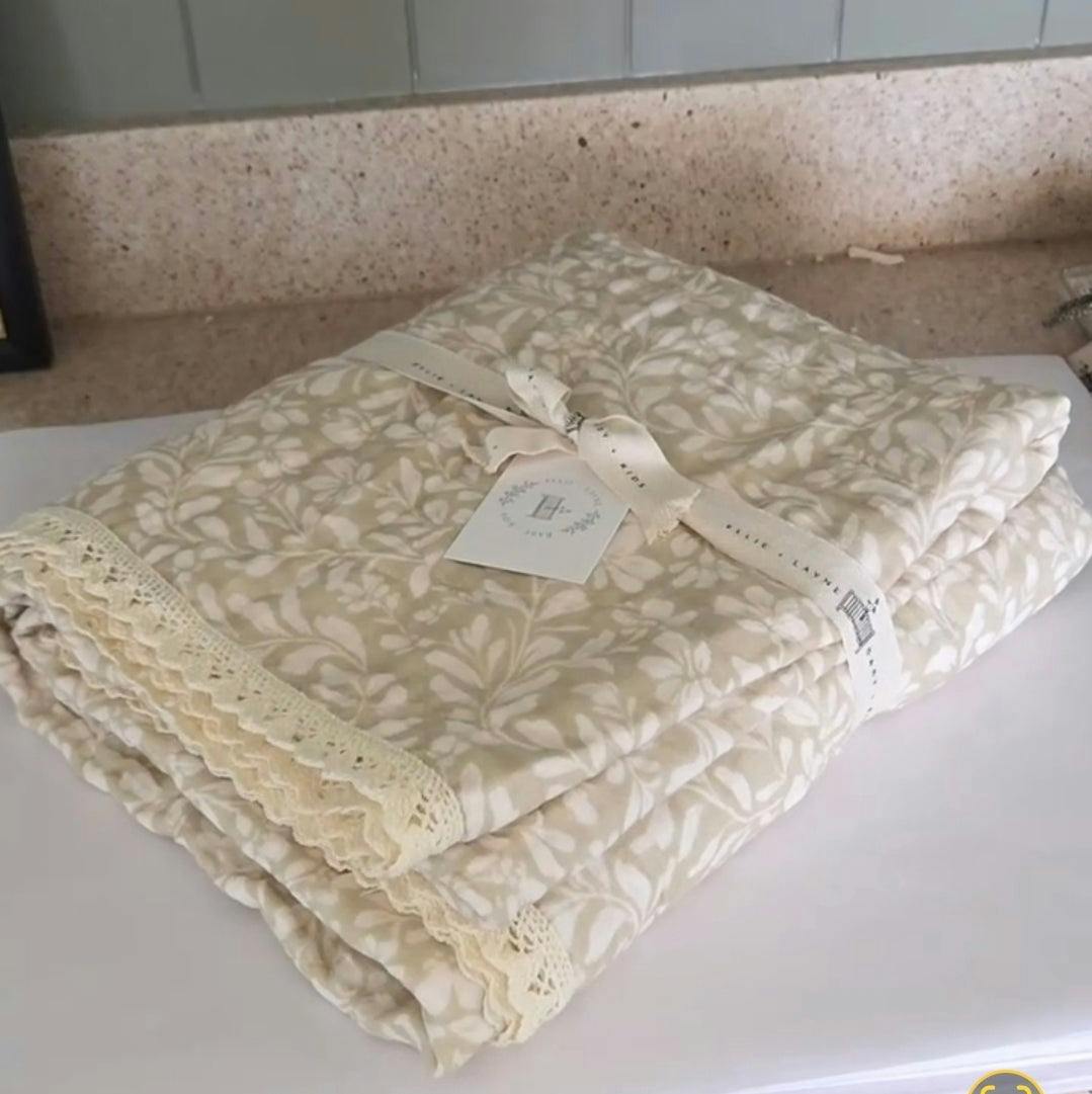 Big Kid Blanket 6 Layer Gauze QUILTED- Heritage Floral