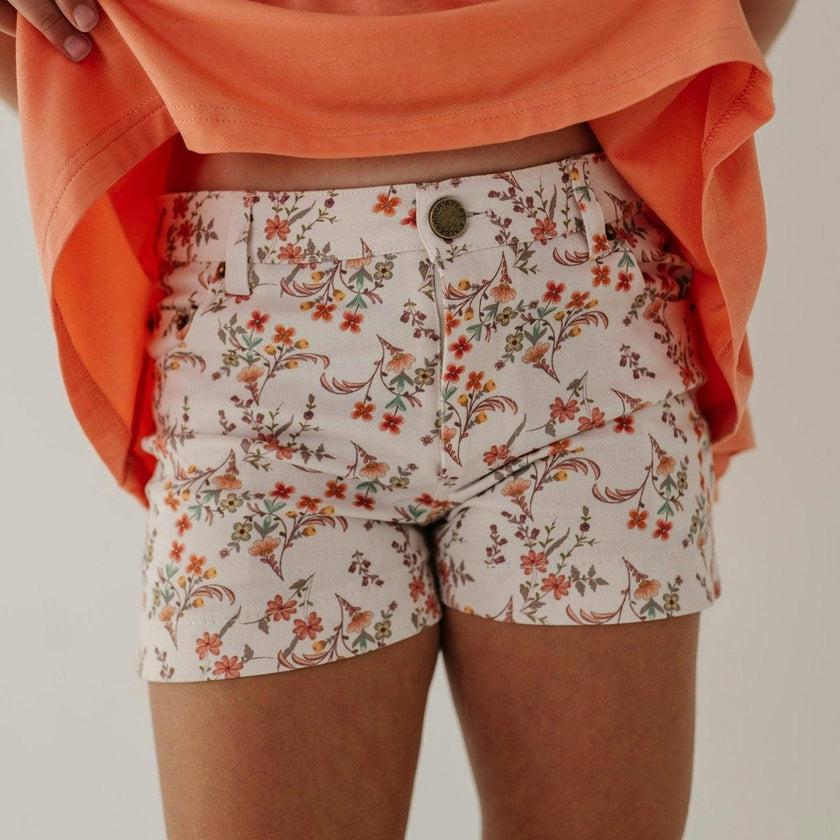 Girl's Printed Twill Shorts Ebba Viney Floral