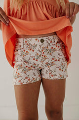 Girl's Printed Twill Shorts Ebba Viney Floral