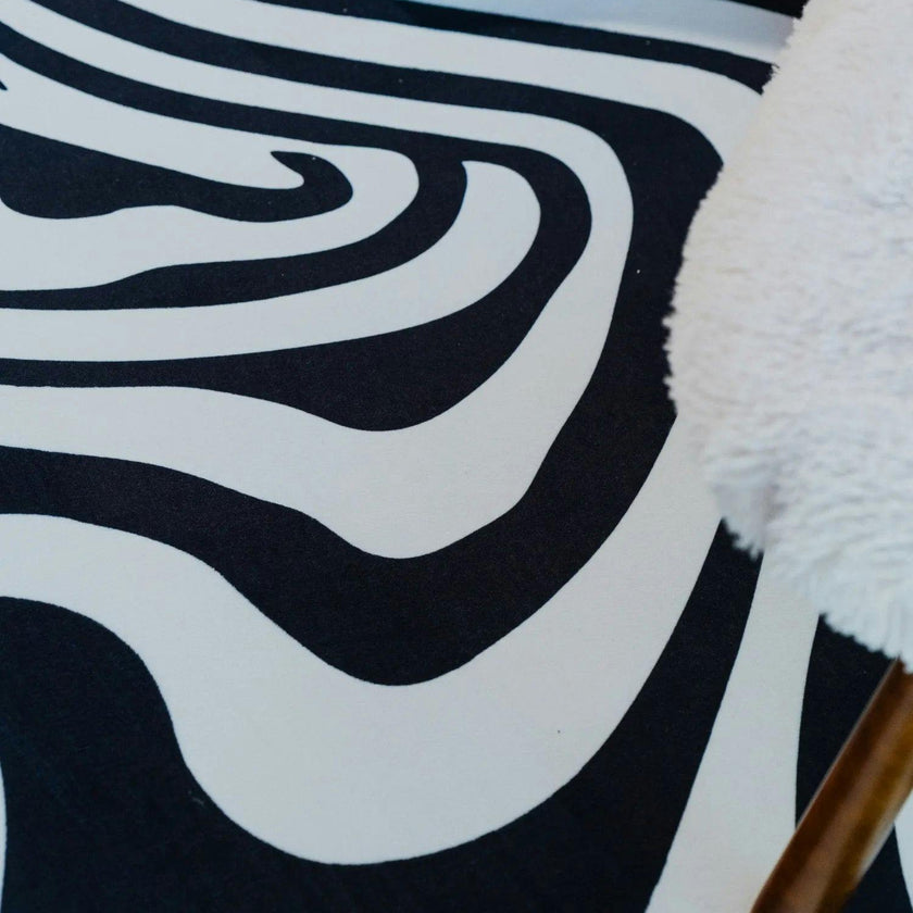 Black and White Vertigo Irregular Area Rug