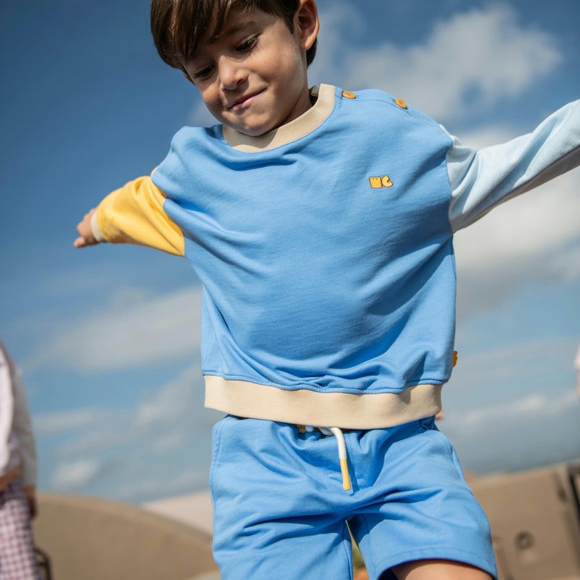 Blue Colorblock Sweatshirt