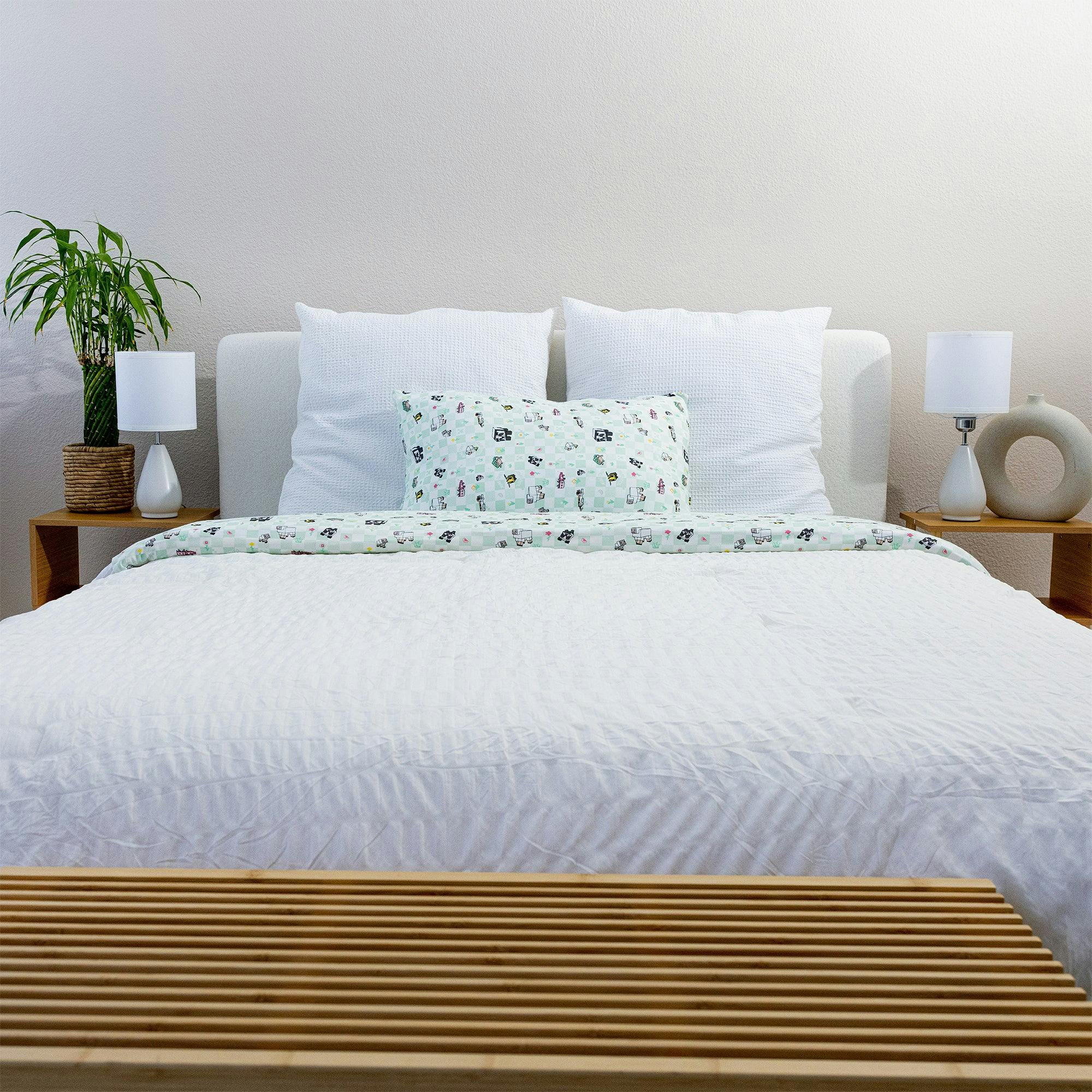 Minecraft Sleep Repeat Bamboo Twin Sheet Set