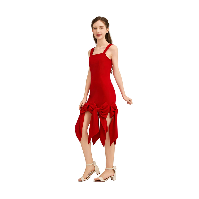 Radiant Red Elliston Bow-Tail Dress