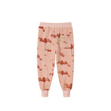 Kids Terry Mountains Print Ribbed Hem Drawstring Joggers