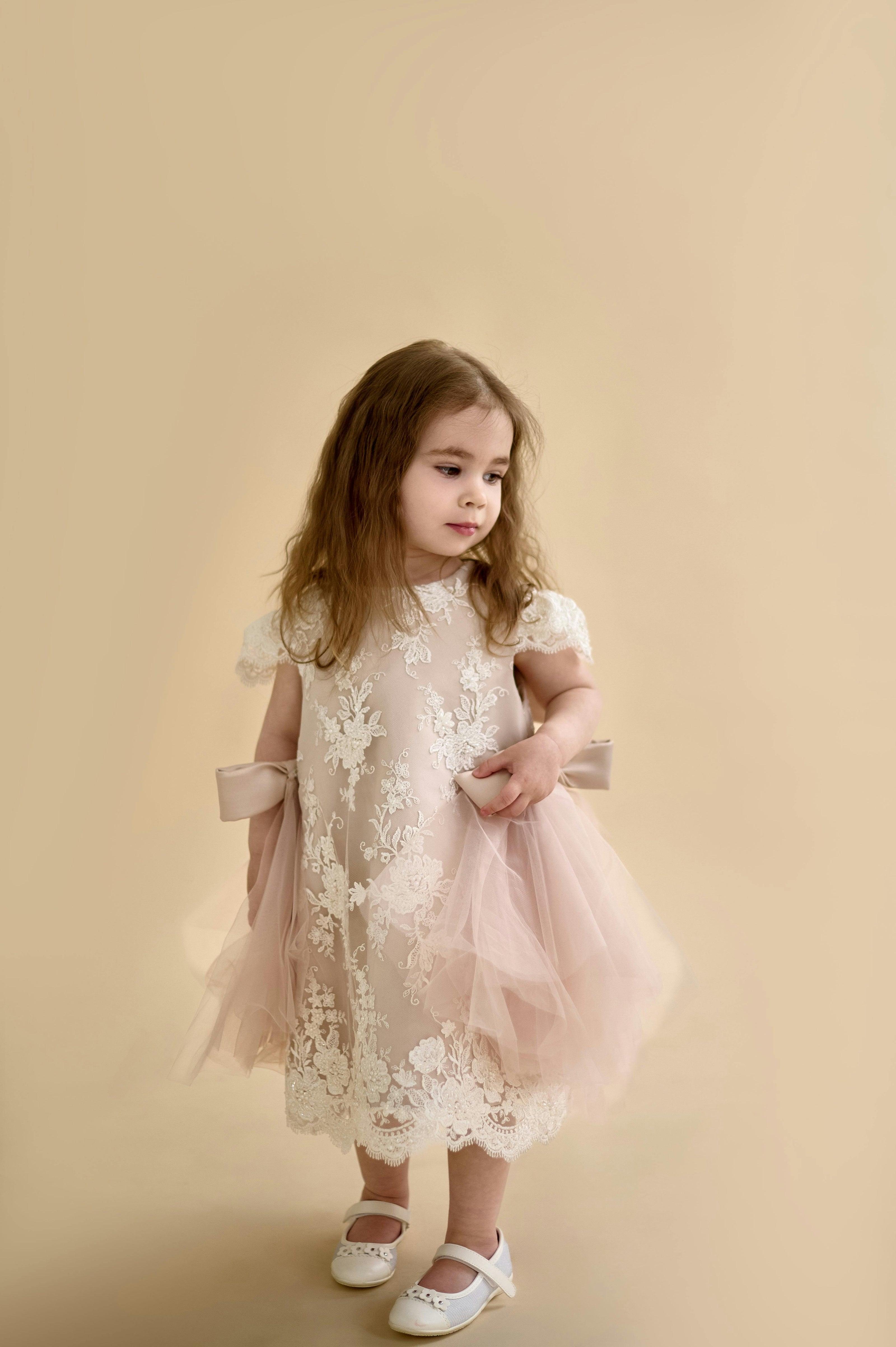 Premium French Lace Haute Couture Powder Pink Dress