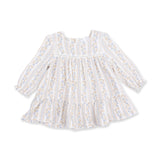Catarina Floral - Puffed Long Sleeve Tiered Dress and Leggings