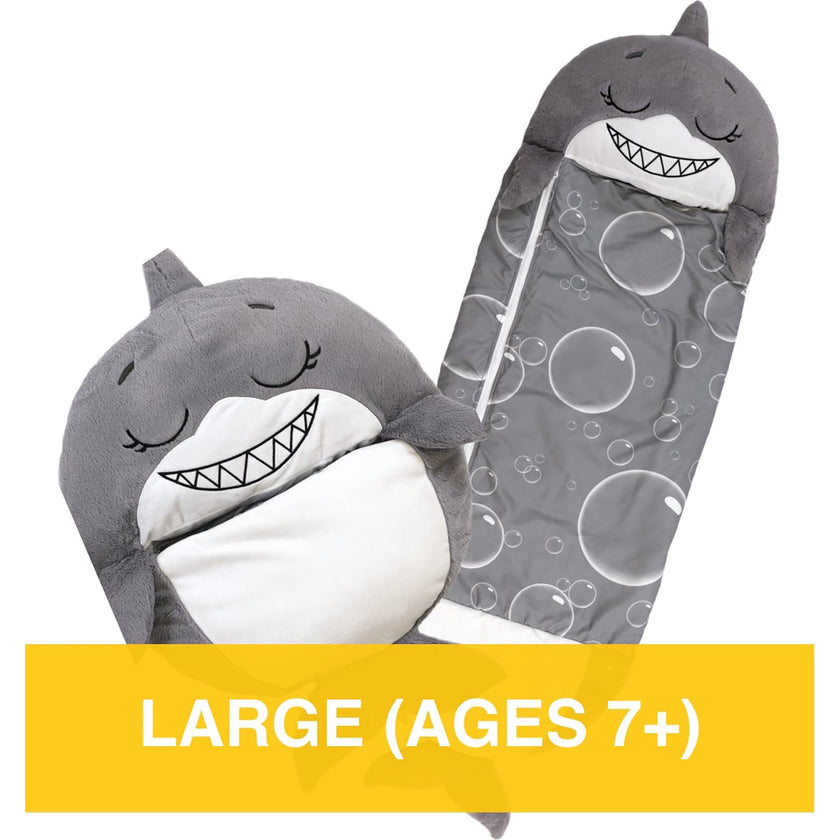 Happy Nappers: Pillow & Sleepy Sack: Med - Grey Shark