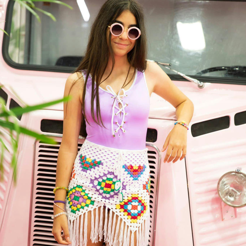 Sandia Hand-Crochet Drawstring Skirt