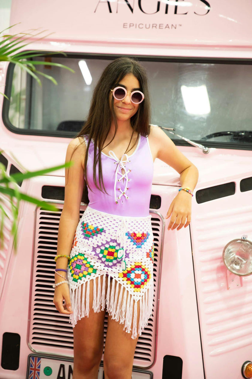 Sandia Hand-Crochet Drawstring Skirt