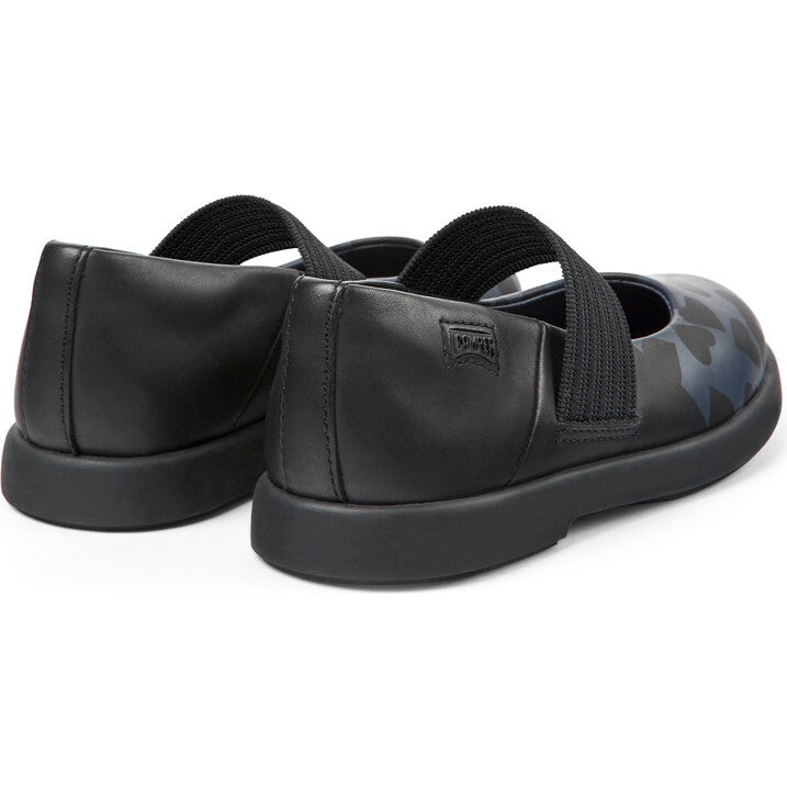 Duet Twins Leather Mary Jane Shoes, Black