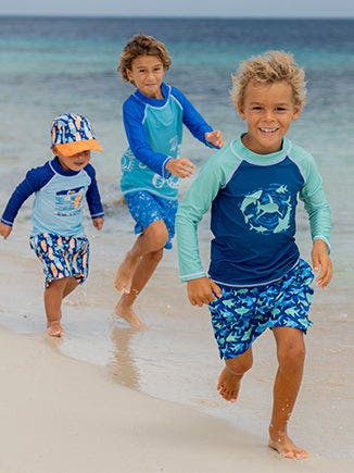 UPF 50+ Graphic Rash Guard Swim Top