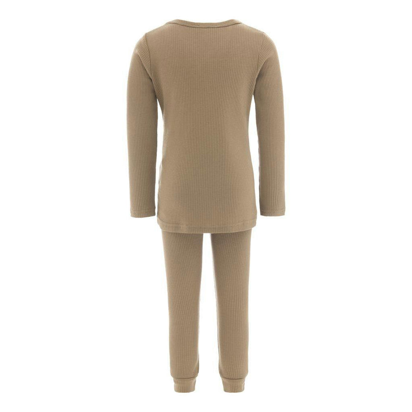 Beige Striped Long Sleeve Modal Outfit