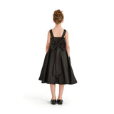 Black Redwooda Satin Bow-Back Dress