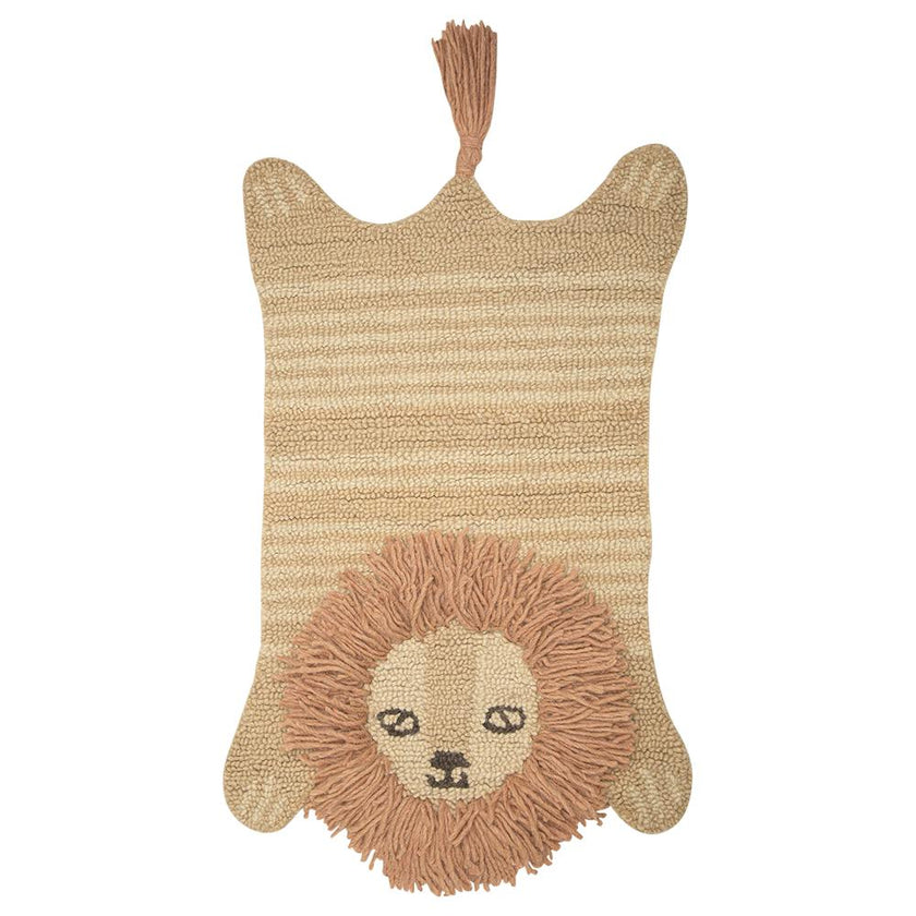 Kendi Lion Shaped Wool Accent Rug (23" x 36")