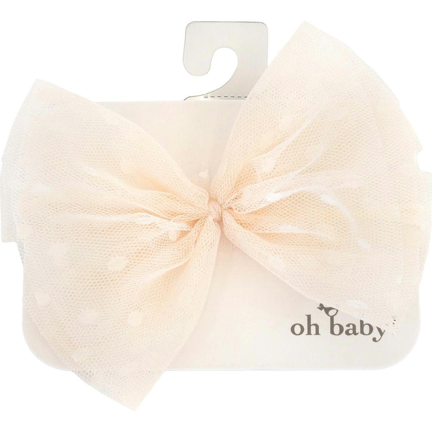 Dotted Mesh Bow Nylon Headband