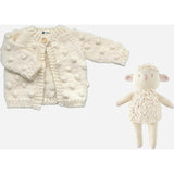 Popcorn Cardigan Cream and Penny Lamb Set