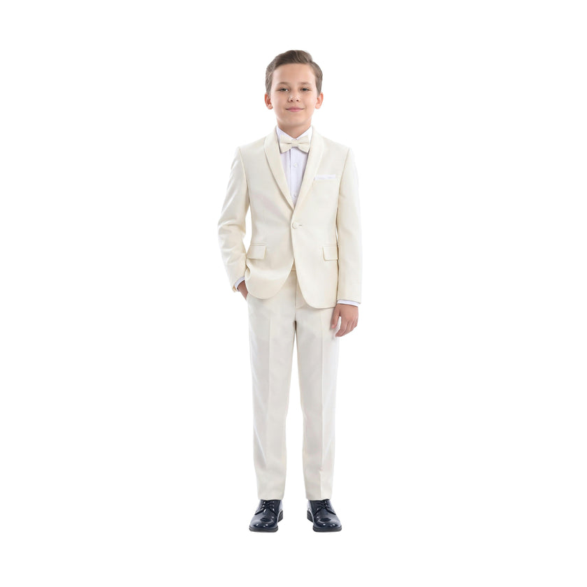Cream 5 pc Shawl Lapel Suit