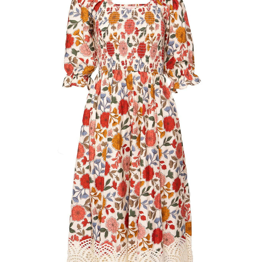Teagan Dress in Sepia Flower