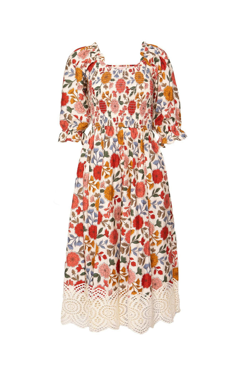 Teagan Dress in Sepia Flower