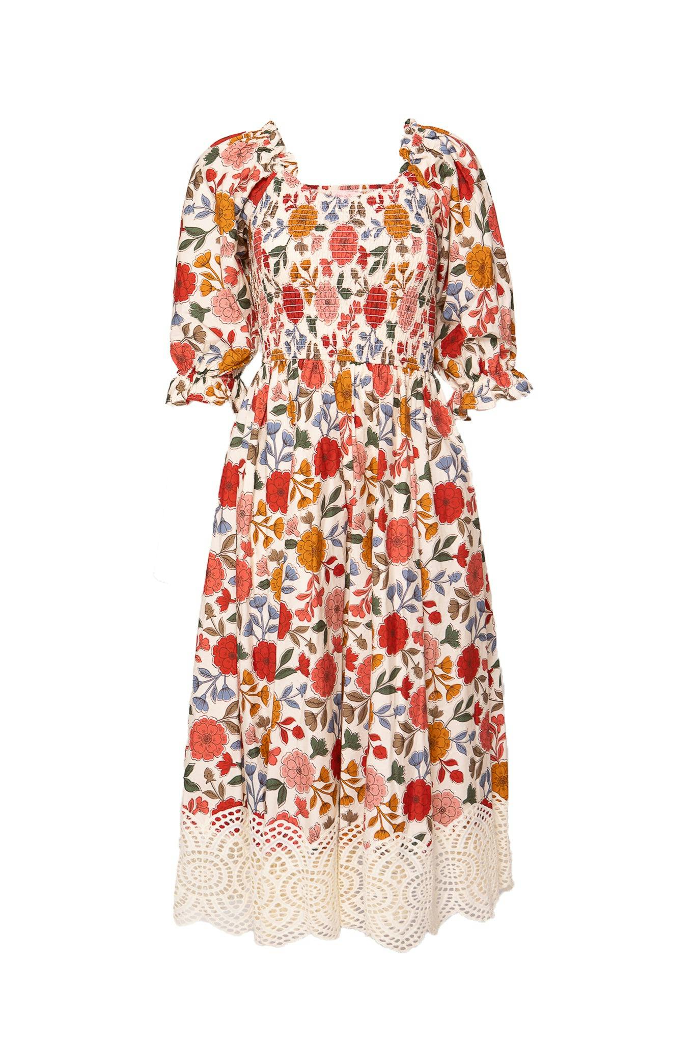 Teagan Dress in Sepia Flower
