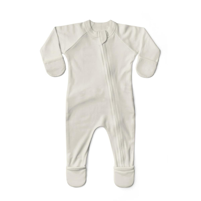 GROW WITH YOU FOOTIE | CLOUD — Bamboo Organic Cotton Blend, 0–6M