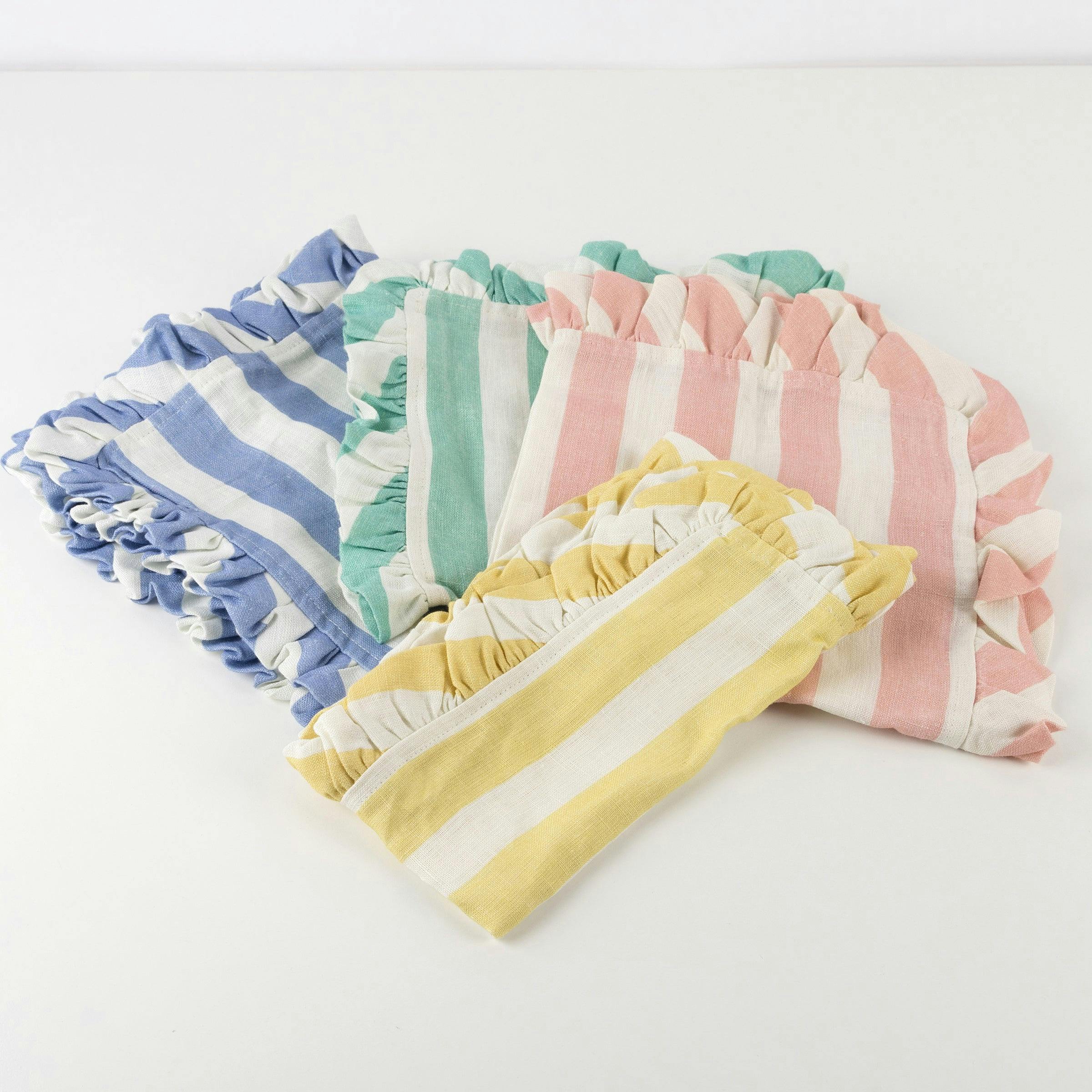 Stripe Ruffle Fabric Napkins