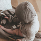 Transfer Flower Knit Baby Bonnet