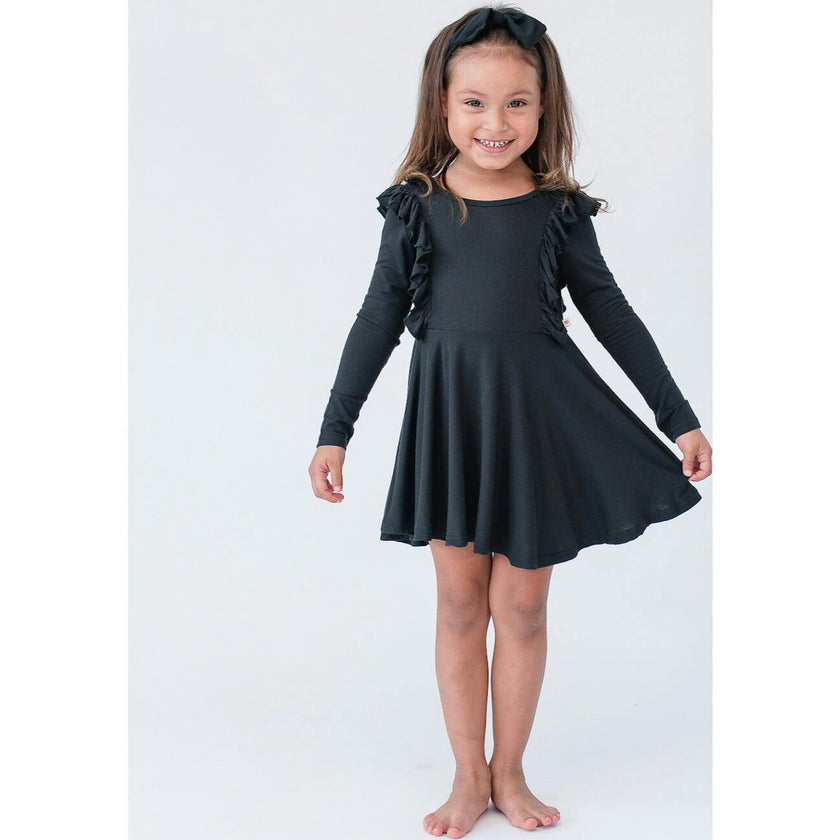 Long Sleeve Ruffle Twirl Dress