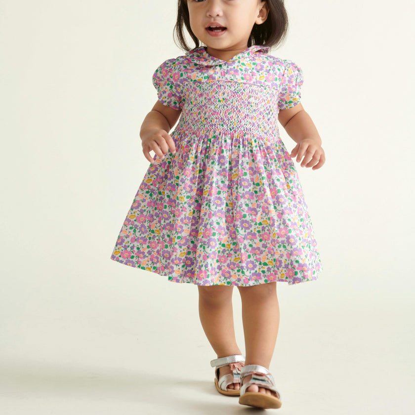 Made With Liberty Fabric Smocked Baby Dress Fable
