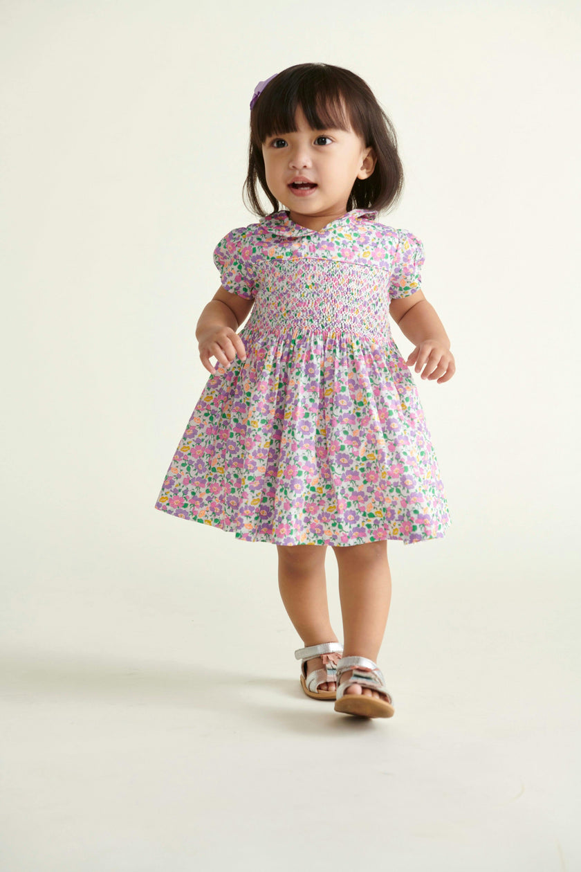 Made With Liberty Fabric Smocked Baby Dress Fable