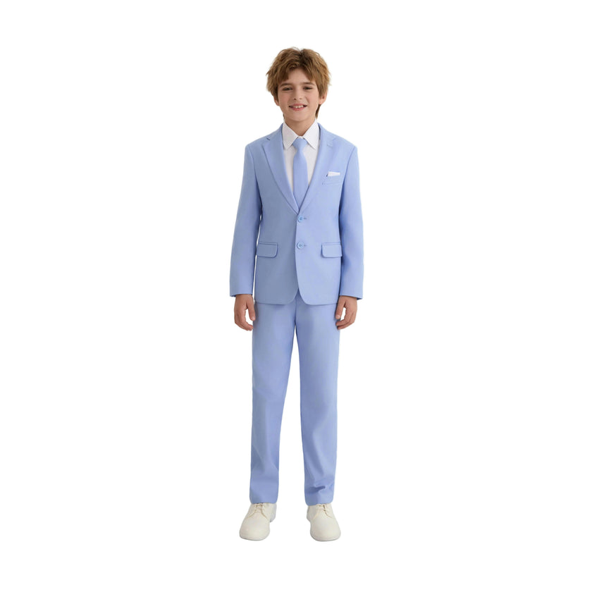 Light Blue Four-Piece Tailored Suit Set
