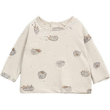 Print Crew Neck Long Sleeve Back Button T-Shirt
