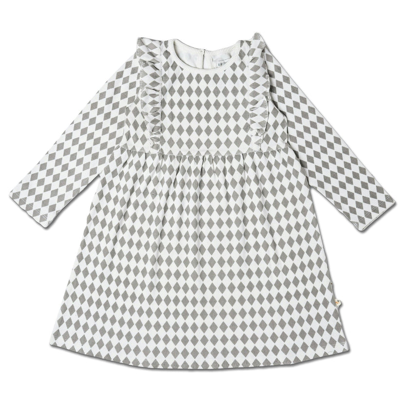 Organic Long Sleeve Ruffle Dress