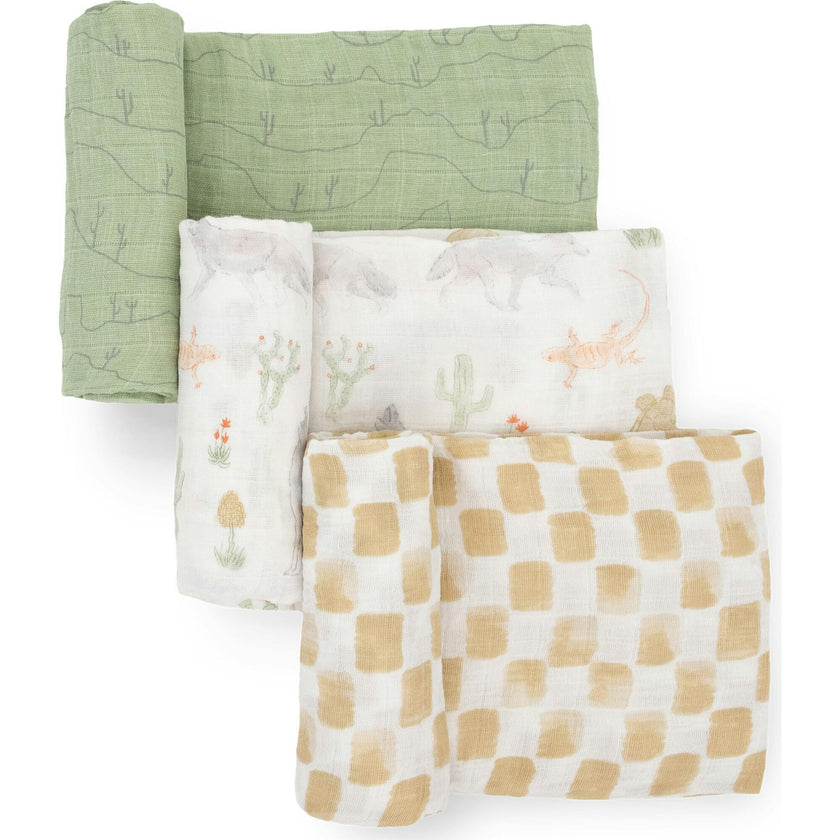 Cotton Muslin Swaddle Blanket 3 Pack - Desert Night