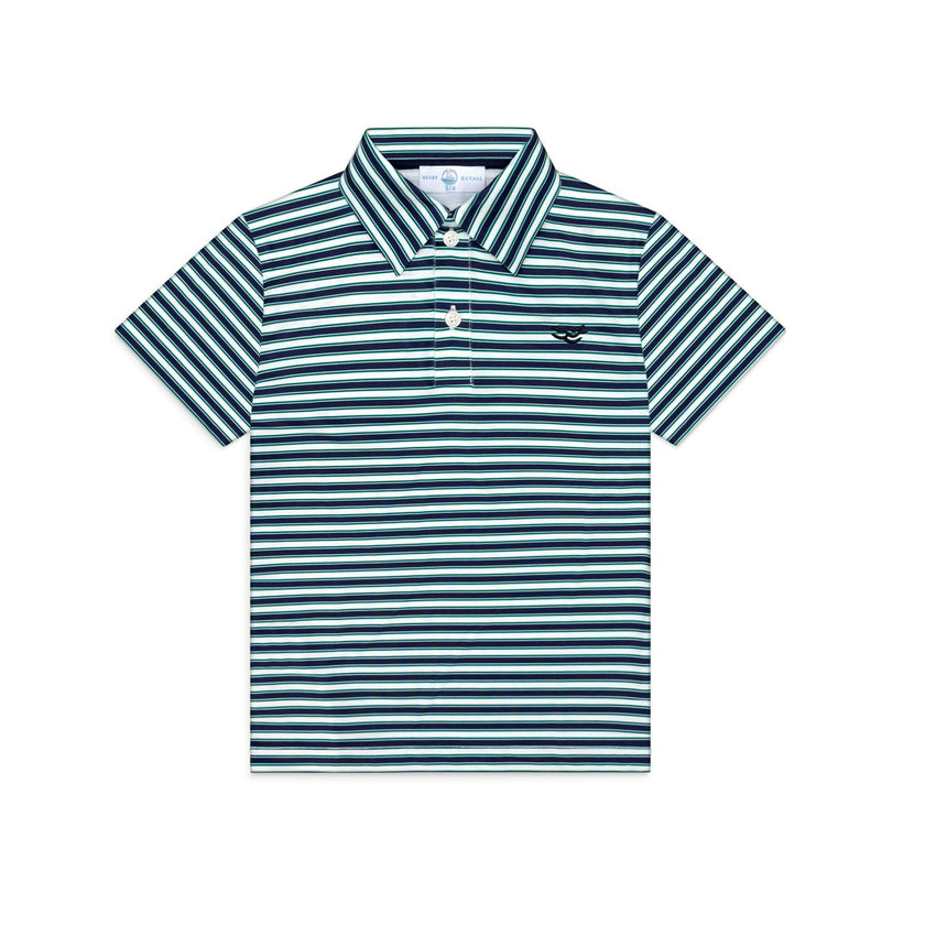 Match Point Polo in Huntington Green & Navy Stripe
